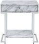 ACME Furniture Wither White Accent Table with Chrome Base-3