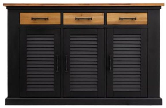 YHD Logan Black Kitchen Island-0