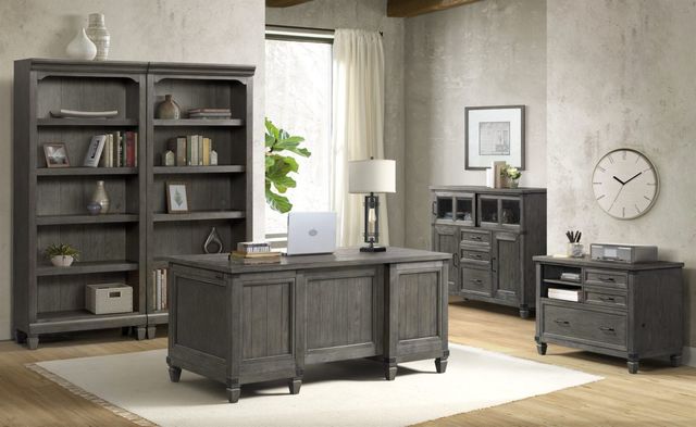 Intercon Foundry Brushed Pewter 76" Bunching Bookcase-2