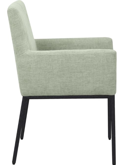 Meridian Furniture Reeves Mint/Matte Black Chenille Upholstered Dining Chair-3