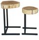 A & B Home Elliot 2-Tier Wood Nesting Tables with Black Iron Legs-1