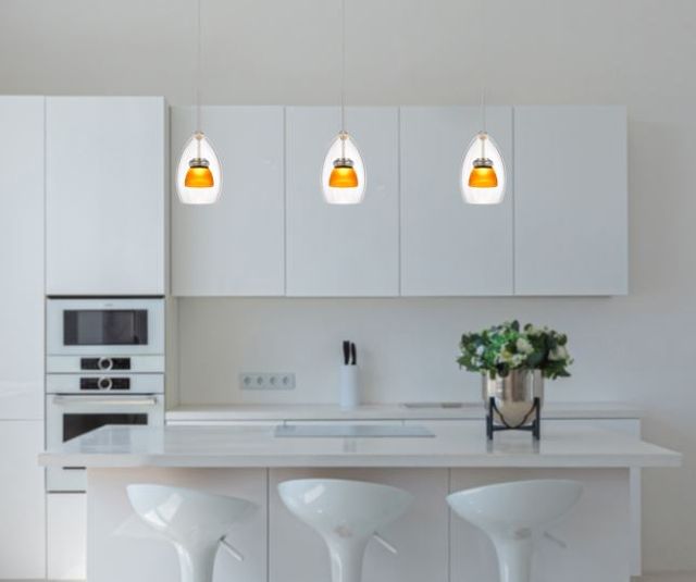 Cal® Lighting & Accessories Frosted Yellow Mini Pendant-2