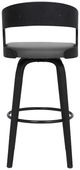 Armen Living Shelly 2-Piece Black Brushed/Brown Counter Stool Set-5