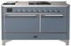 Ilve® Majestic III 60" Blue Gray Pro Style Dual Fuel Natural Gas Range with Griddle and Chrome Trim-0