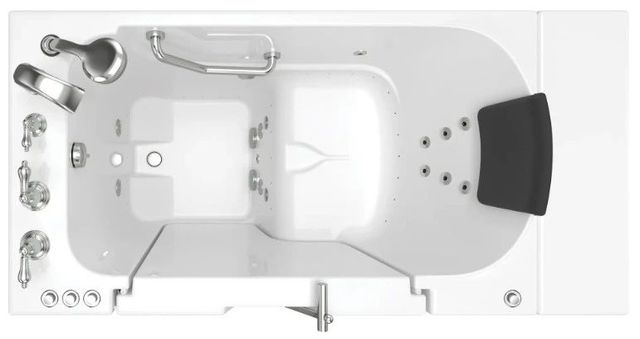 American Standard Gelcoat White 30” x 52” Walk-in Tub with Combination Air Spa and Whirlpool Systems - Left-Hand Drain with Faucet-1