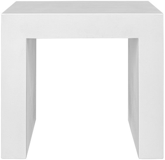 Moe's Home Collection Lazarus White Concrete Outdoor Stool-1