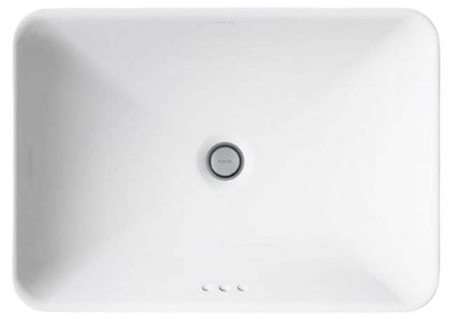 Kohler Vox® White 23.75" Rectangular Vessel Bathroom Sink-1
