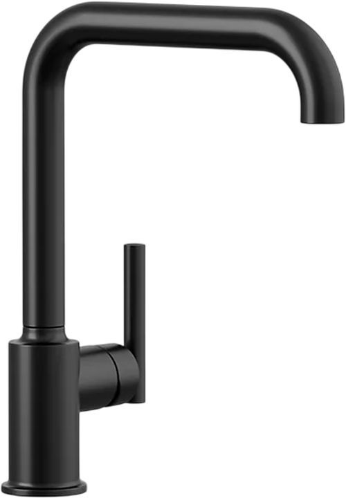 KOHLER® Purist® Matte Black Single-Handle Kitchen Sink Faucet-0
