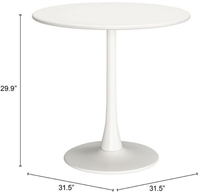Zuo® Modern Soleil White Steel Outdoor Dining Table-2