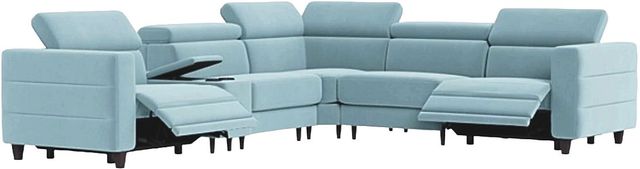Palliser® Furniture Customizable Marco 6-Piece Wide L-Shape Power Reclining Sectional with Console-1