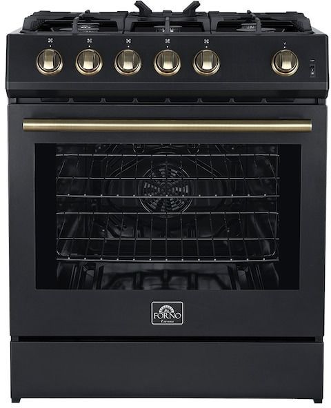 FORNO® Leonardo Espresso 30" Black Pro Style Gas Range-1