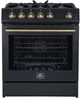 FORNO® Leonardo Espresso 30" Black Pro Style Gas Range-1