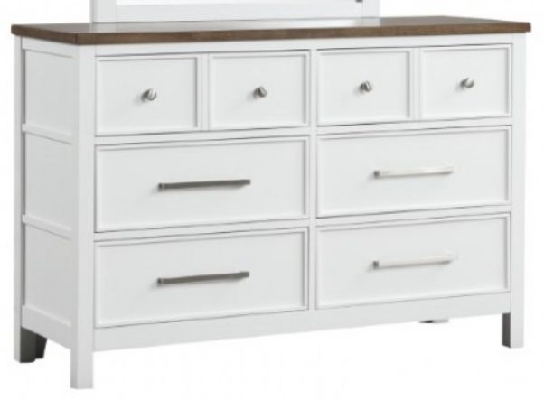 Furniture of America Pinetop Dark Brown/White Dresser | iHome Furniture