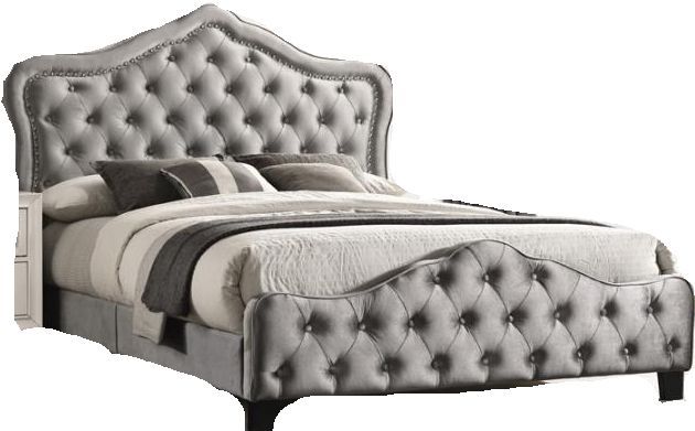 Coaster® Bella Silver Gray Eastern King Panel Bed-0