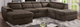 Furniture of America® Hugo 4-Piece Light Brown Right-Arm Facing Sectional and Chaise-1
