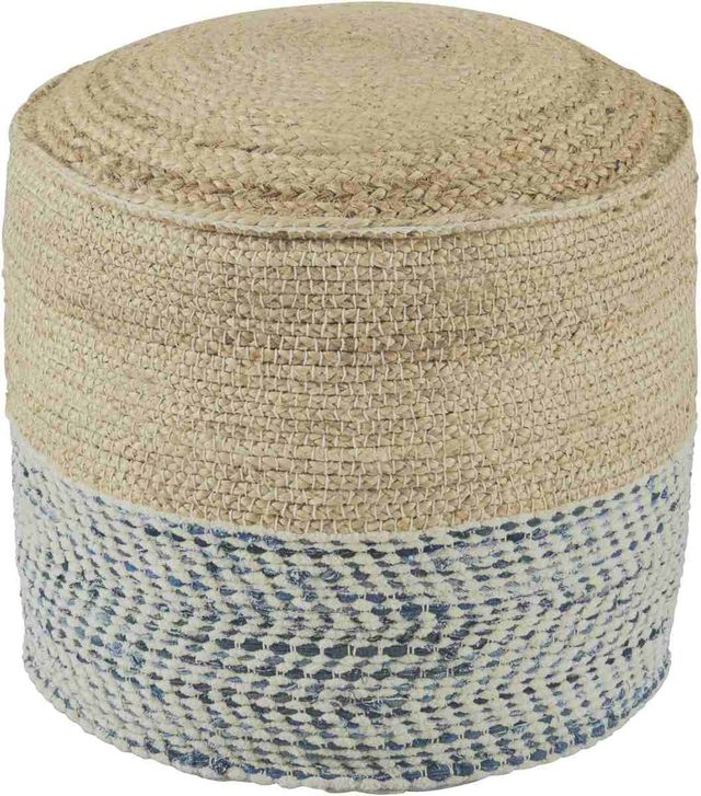 Signature Design by Ashley® Matson Natural/Blue Pouf-0