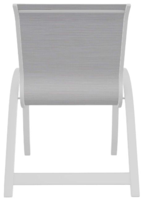 Telescope Casual Aruba Abalone/White Aluminum/Fabric Outdoor Sling Stacking Arm Chair-3