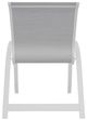 Telescope Casual Aruba Abalone/White Aluminum/Fabric Outdoor Sling Stacking Arm Chair-3