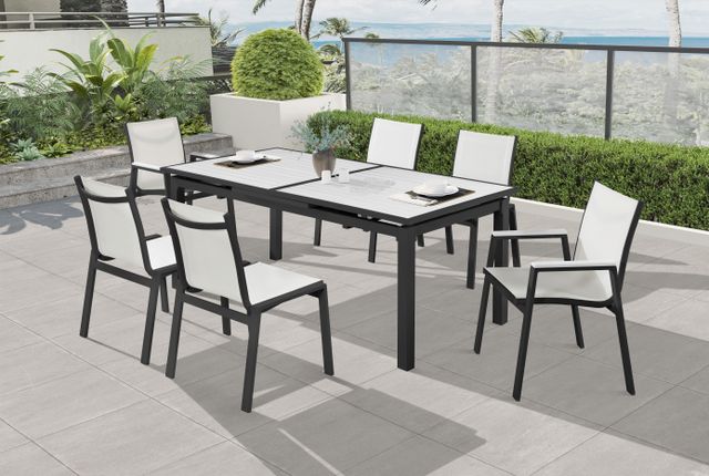 Meridian Furniture Nizuc White Polywood Outdoor Patio Extendable Dining Table-6