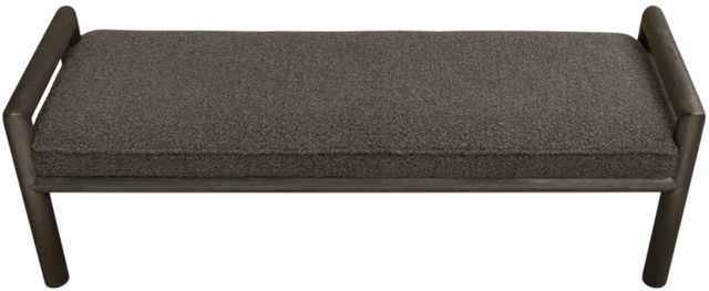 Modus Furniture Dorsey Basalt Gray/Pumpernickel Upholstered Bench-4