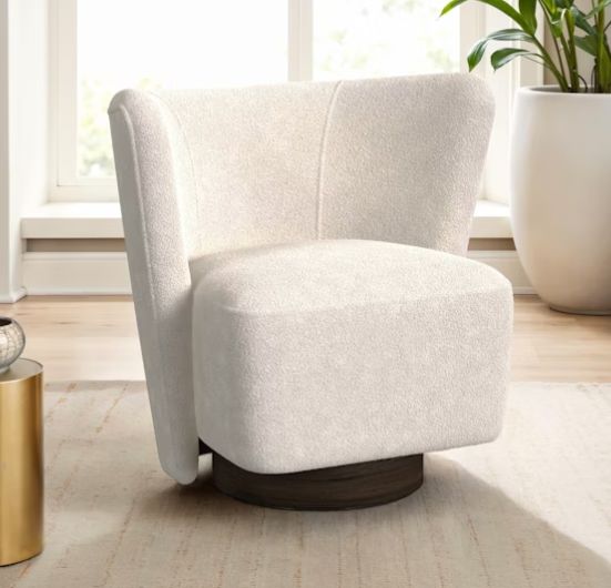 Elements International Kuga Ching Sand Swivel Chair-1