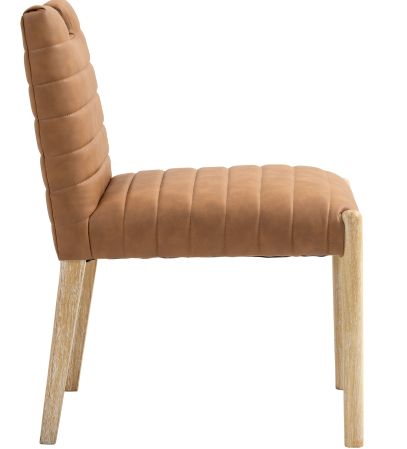 Meridian Furniture Aimee Cognac/Natural Leather Dining Side Chair-2