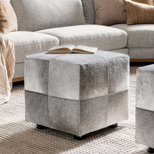 Classic Home Landyn Sparrow Gray 18" Square Ottoman-1