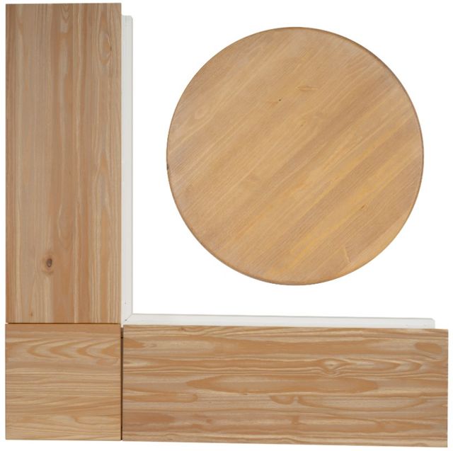 Linon Tobin 2-Piece Natural/White Two-Tone Backless Corner Nook Set-3