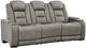 Signature Design by Ashley® The Man-Den Gray Power Reclining Sofa with Adjustable Headrest-0
