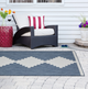 Olliix by Madison Park Isla Navy/White 5x7' Modern Geo Indoor/Outdoor Rug-2