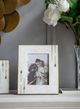 A & B Home Brass/White 9" Marble Photo Frame-1