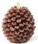 K & K Interiors Brown 4.5 Inche Wax Snowy Pinecone Luminara Indoor Candle-0
