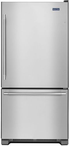 Maytag® 33 in. 22.1 Cu. Ft. Fingerprint Resistant Stainless Steel Bottom Freezer Refrigerator