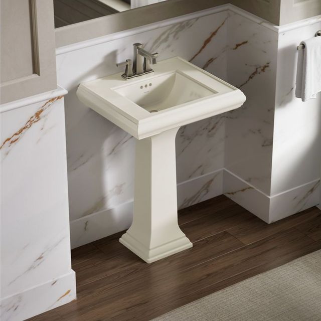 Kohler Memoirs® Classic Biscuit 24.25" x 20" 3-Holes Rectangular Pedestal Bathroom Sink-2