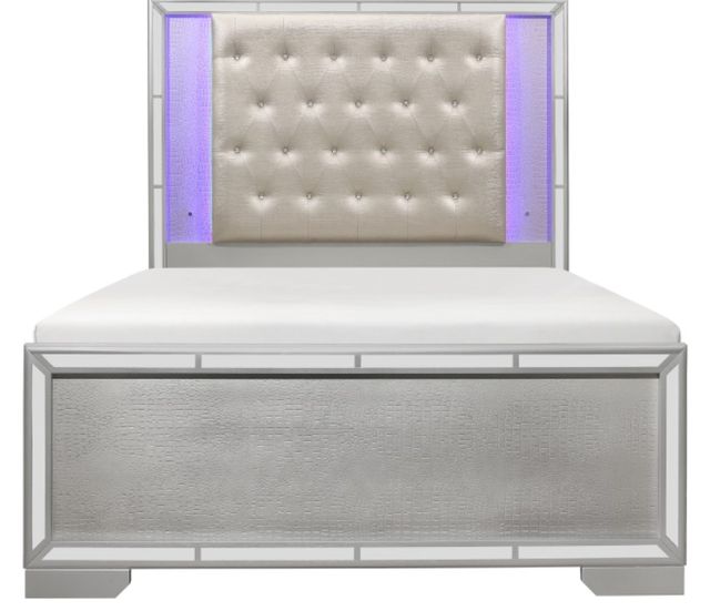 Mazin Furniture Aveline Silver Eastern King Panel Bed-1