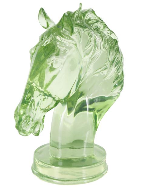 Deco Marche Cosmoliving by Cosmopolitan Green Horse Tinted Decorative Sculpture-1