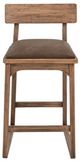 International Furniture Direct Balam Gunmetal/Stained Brown Upholstered Barstool-2