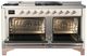 Ilve® Majestic III 60" Antique White Pro Style Dual Fuel Liquid Propane Range with Griddle and Copper Trim-1
