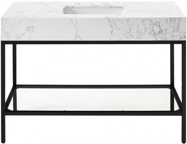 Meridian Furniture Marmo White/Matte Black 48" Bathroom Vanity-1