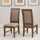 Powell® Cadeau 2-Piece Beige/Walnut Dining Side Chair Set-1