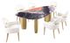 Furniture of America® Northwich Black/Gray Dining Table with Matte Gold Base-2