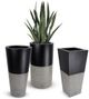 Le Present Lux Betona Black And Gray 28" Tapered Planter-1