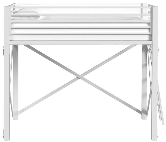 Elements International Talia White Full Loft Bunk Bed with Ladder-2