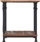 Mazin Furniture Factory Brown End Table with Black Metal Frame -2