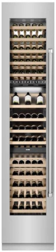 ZLINE 18" 9 Cu. Ft. Stainless Steel Triple Zone Left Hinge Column Wine Cooler-2