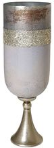 A & B Home Gold/Gray Glass Vase with Aluminum Base-1