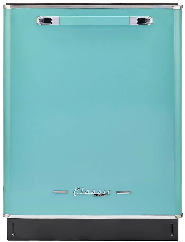 Unique® Appliances Classic Retro 24" Ocean Mist Turquoise Built In Dishwasher-0