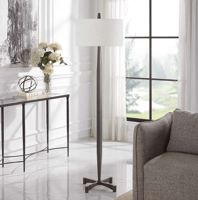 Uttermost® Counteract Aged Black Floor Lamp-1