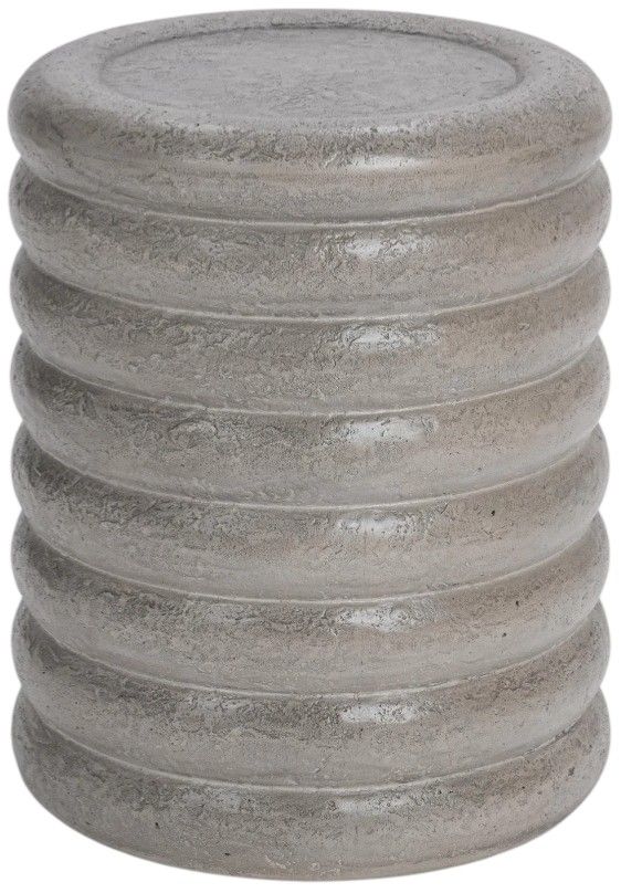 Classic Home Reva Dark Gray Concrete Outdoor End Table-0