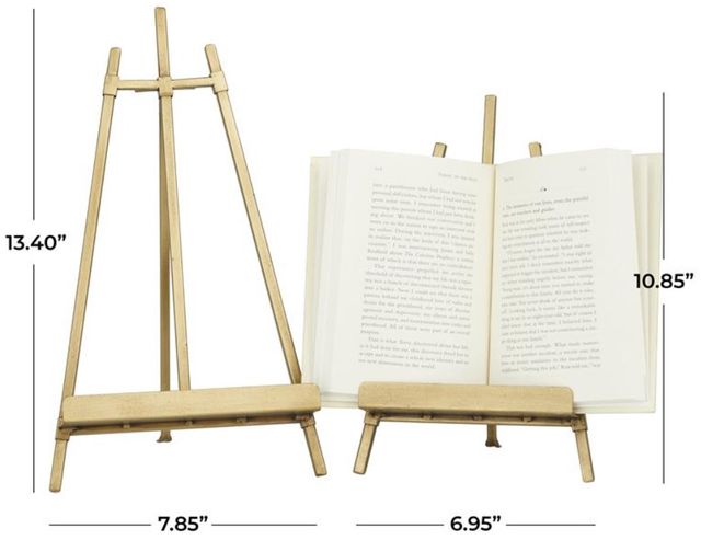 Deco Marche 2-Piece Gold Display Easel with Foldable Stand Set-3